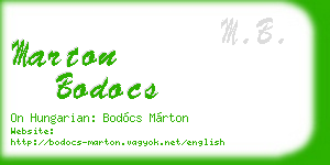 marton bodocs business card