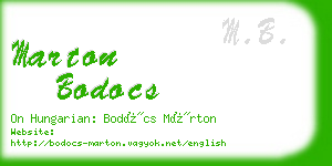 marton bodocs business card